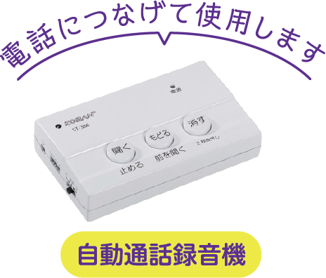 電話につなげて使用します「自動通話録音機」